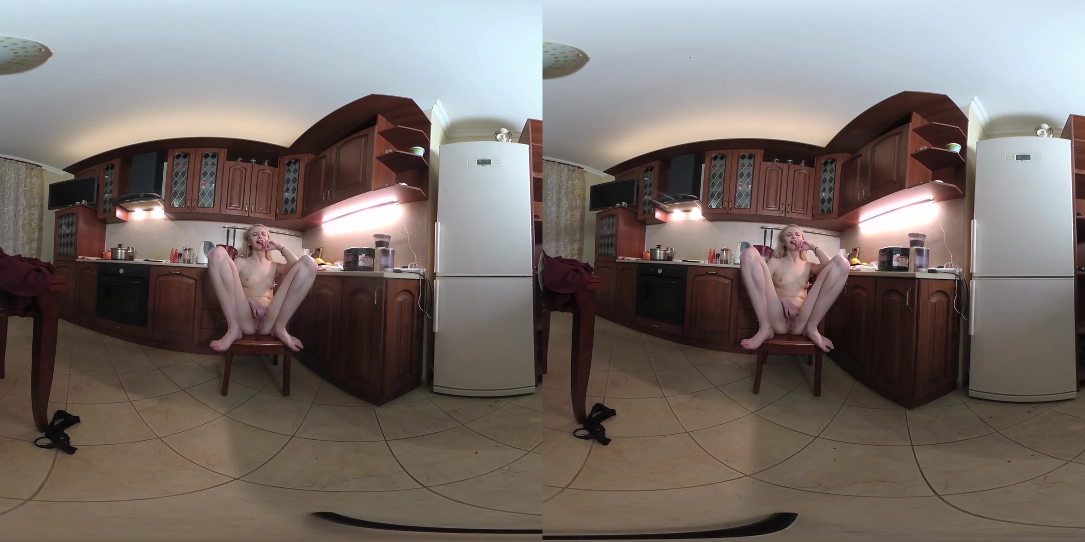 Luisa Gives You A Sexy Strip And Solo - Blonde Amateur in the Kitchen Solo