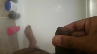 Shower piss and wank