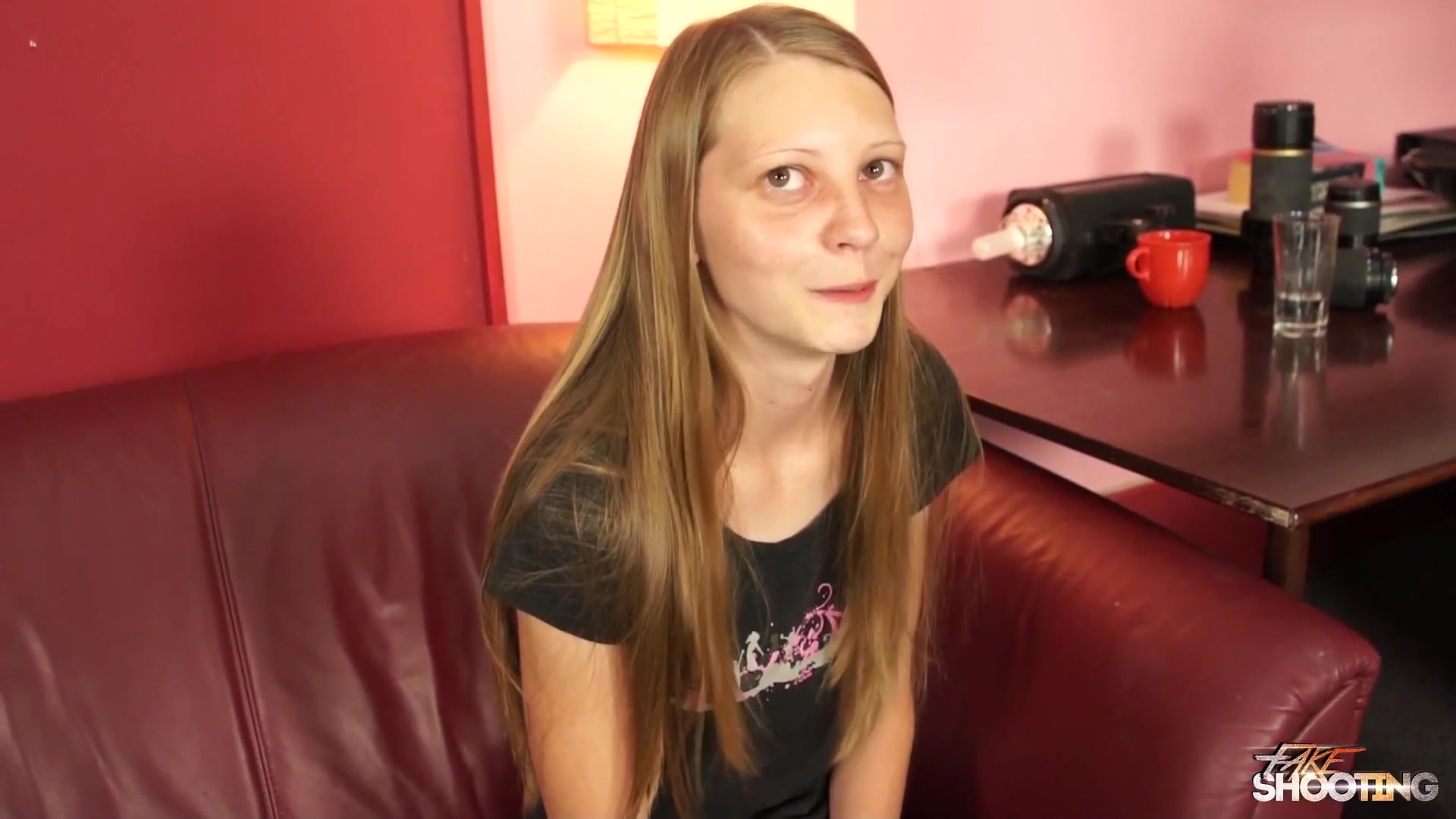 Cute newcomer nervously sucks and fucks - FakeShooting