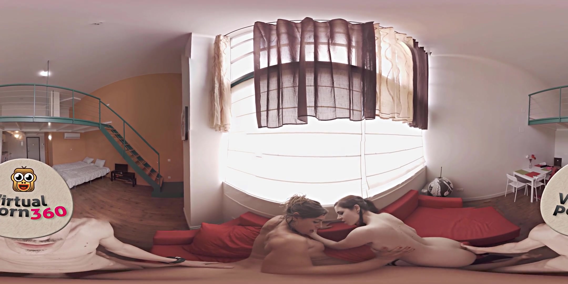 Amber Nevada & Julia Roca in Amber and Julia Share a Cock - VirtualPorn360