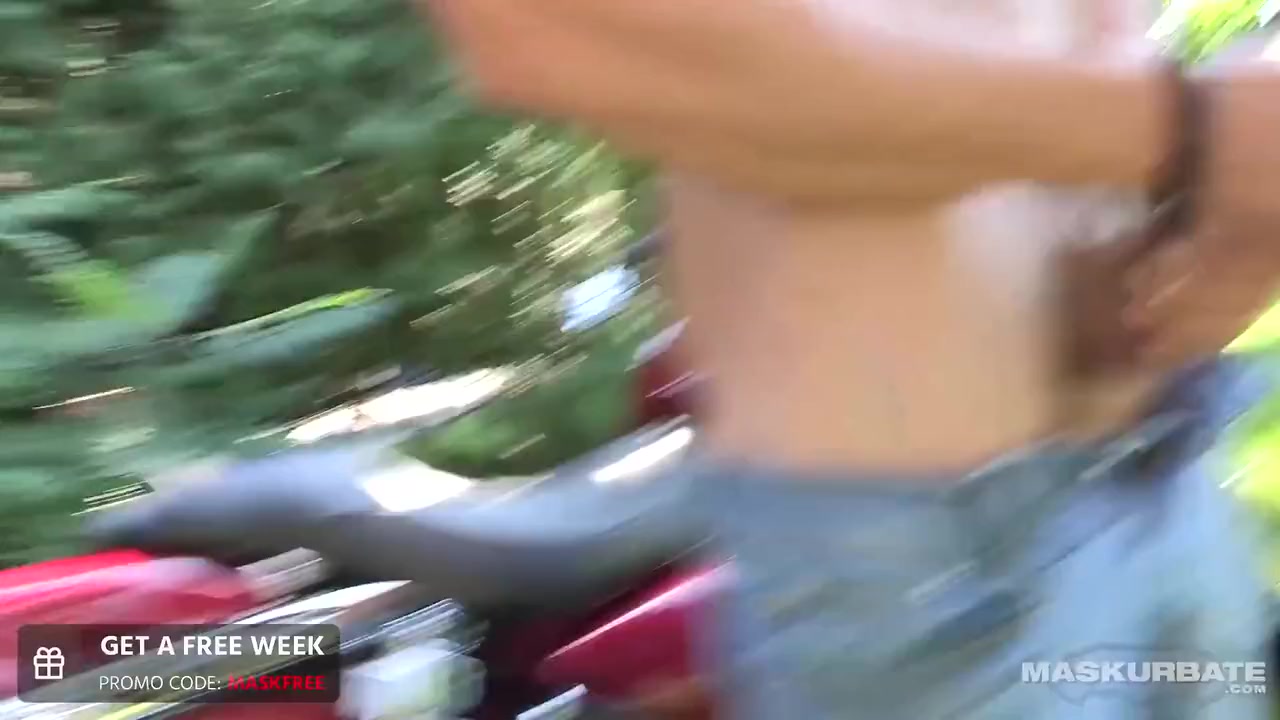 Zack Lemec In Sexy Solo Outdoor Jerk On Motorcycle