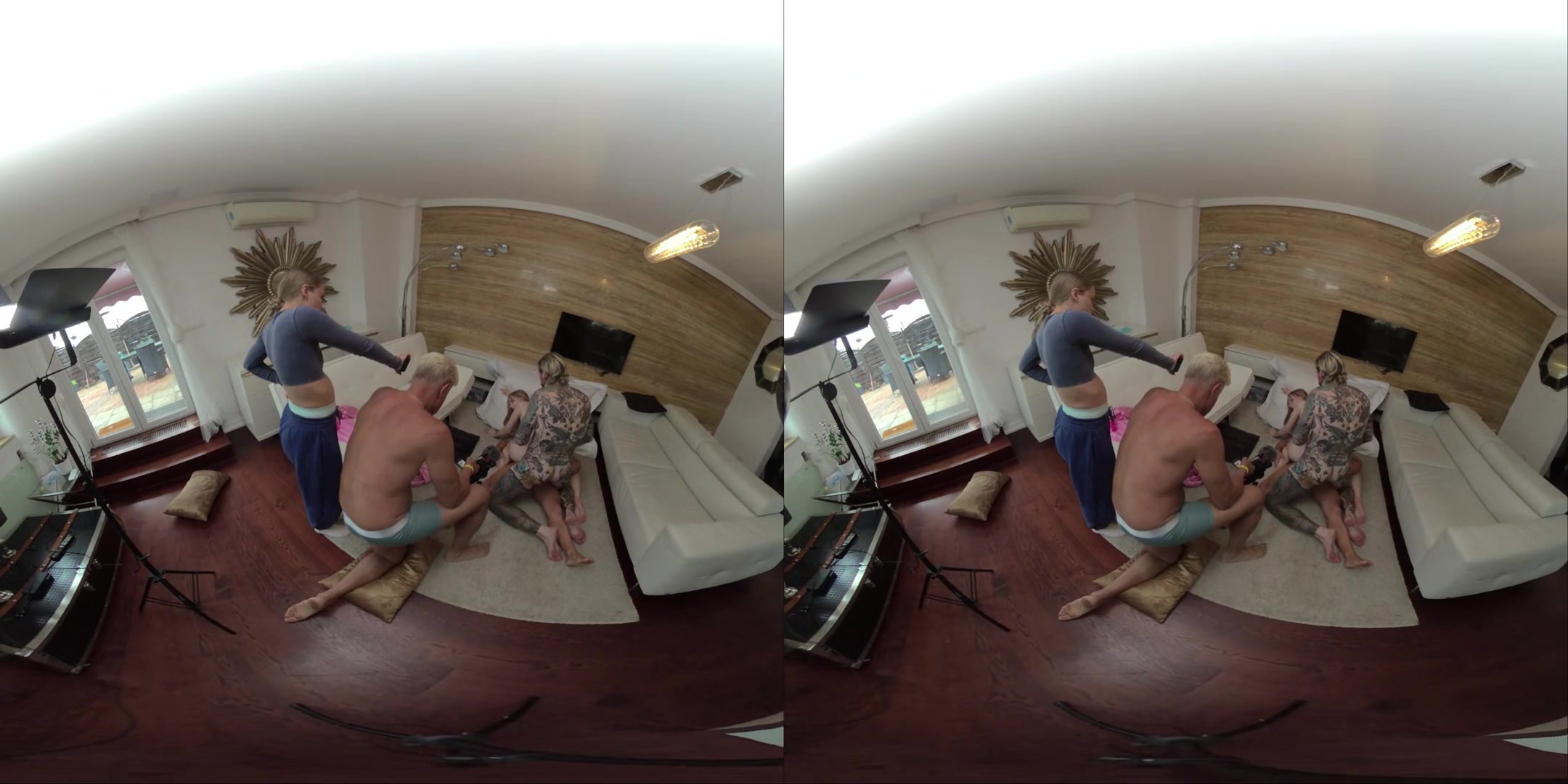 Polly Yangs Vr Part Three - Perfect Body Blonde Double Penetrated (Dp) In First Gangbang
