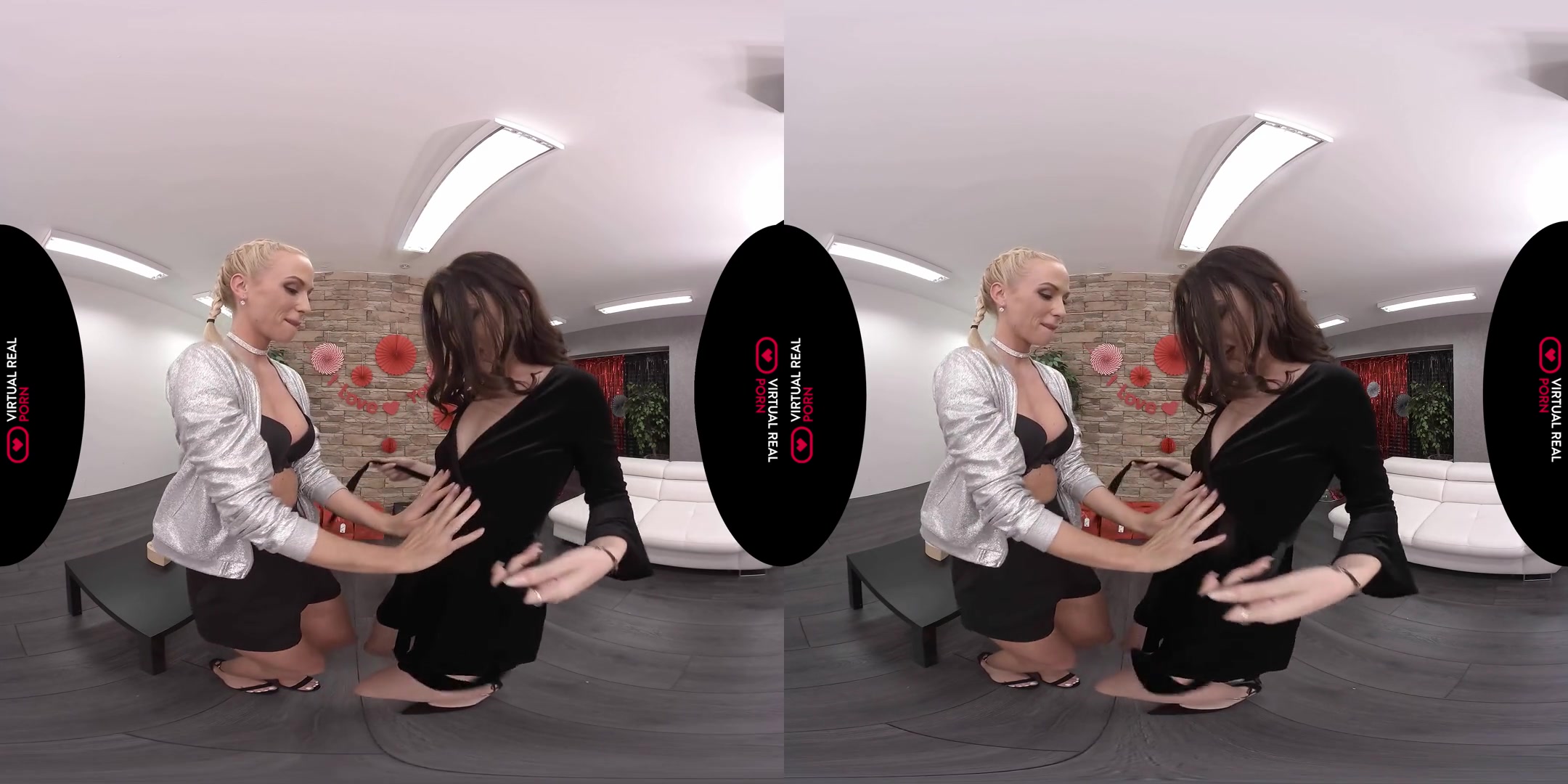 Anna Thorne & Misha Cross & Alessa Savage & Baby Nicols & Eveline Dellai & Carolina Vogue in 12 Girls of Christmas: Black Team - VirtualRealPorn