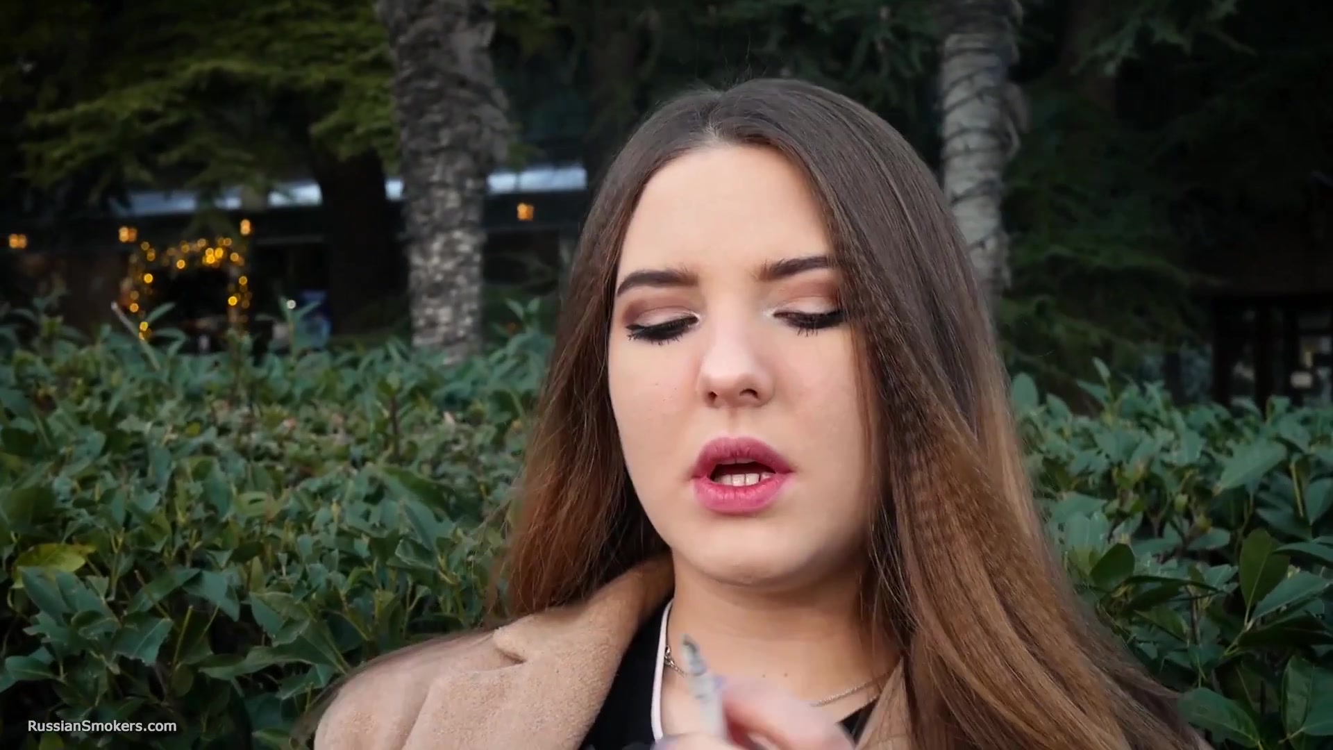 Russian Girl Spends Her Lunch Break Smoking 3 Cigs In A Row