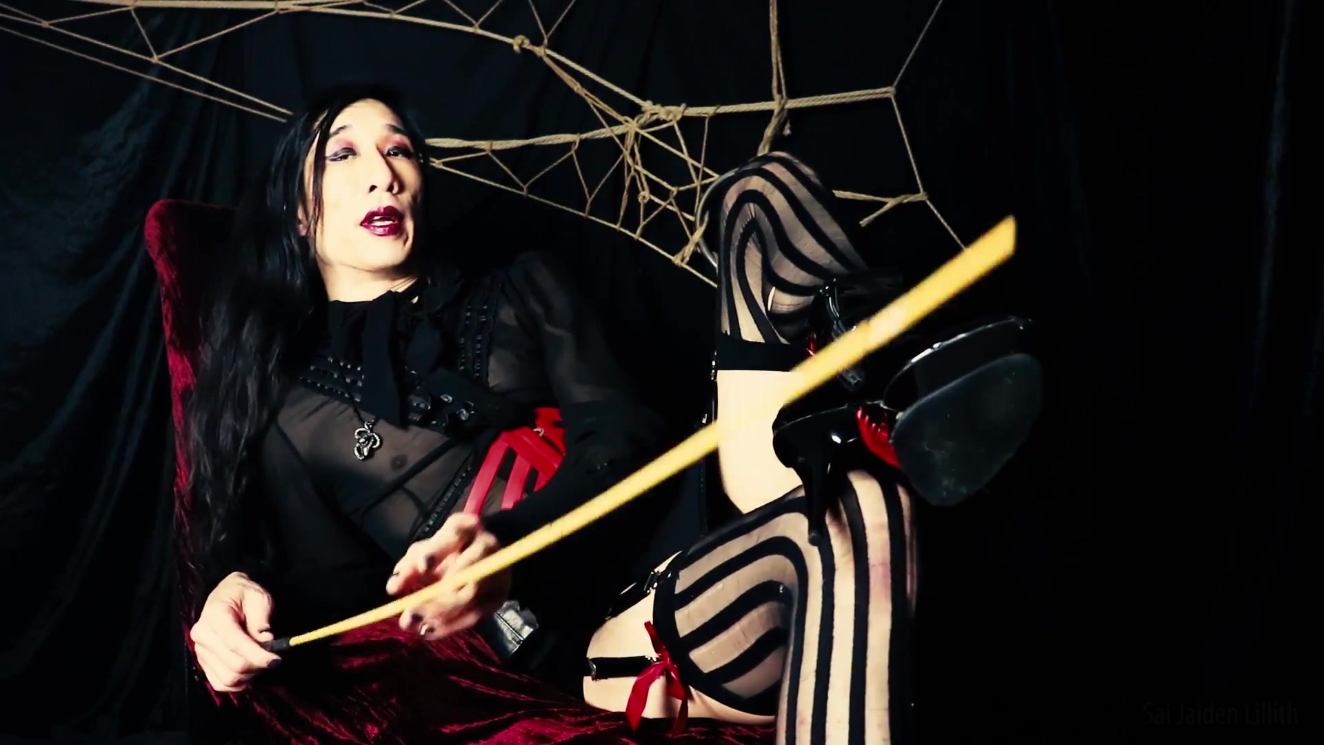 Headmistress Lillith - Distracted & Caned (Solo - Leg / Boot Fetish)