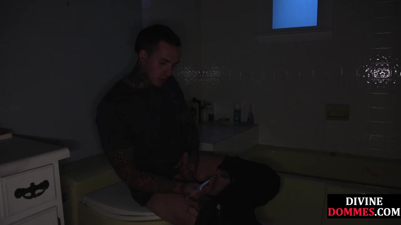 Femdom MILF fucked by strapon sub before handjob 4 jizz