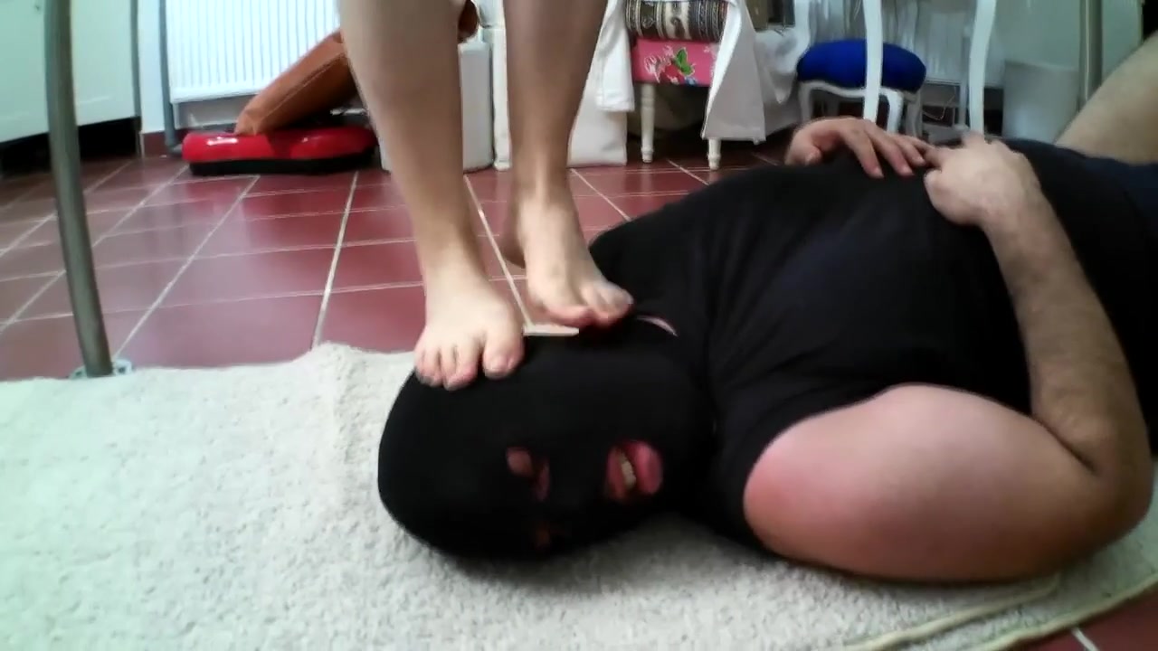 Lady Morgana`s head trampling and jumping fun by Femdom Austria