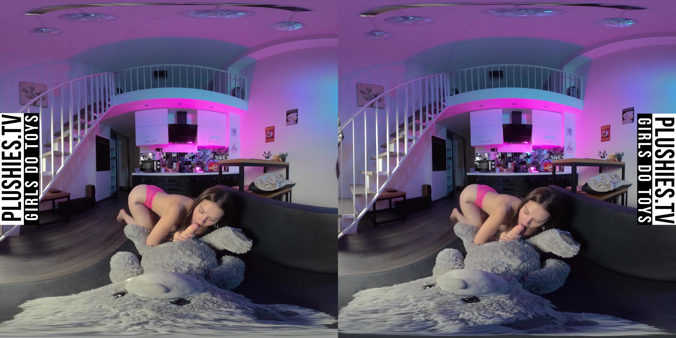 Euphoria - Strapon Sex In The Kitchen With Teddy Bear - PlushiesVR