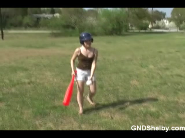 Shelby playing baseball - GNDShelby