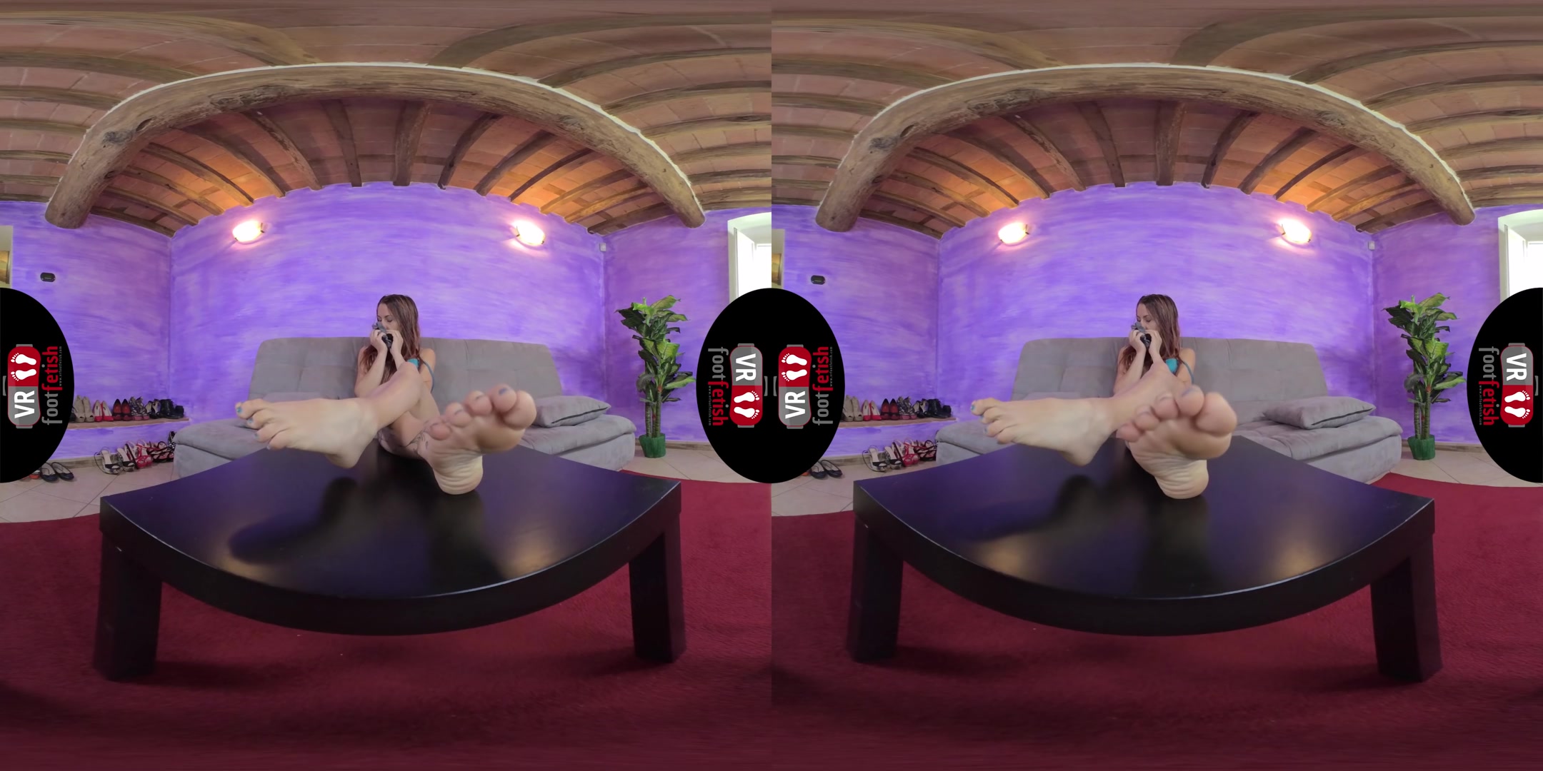 Stunningly Beautiful Elettra Tries On Different Pairs Of Socks And Stockings - VRFootFetish