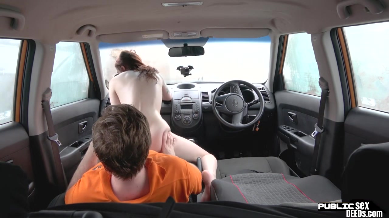 Driving student 18+ redhead babe public fucked outdoor