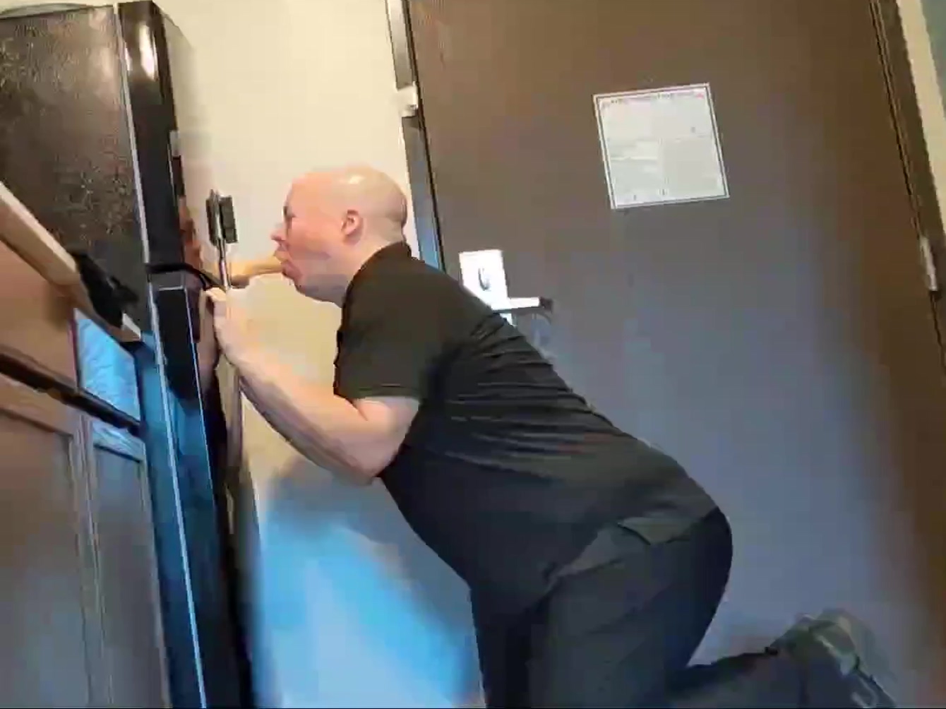 Micheal Ray Berry Tries Out The Deep Throat Trainer