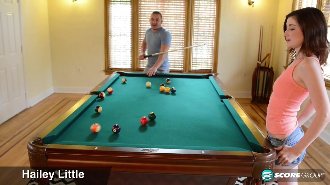Hailey Little Rides a Cock on Top of a Pool Table