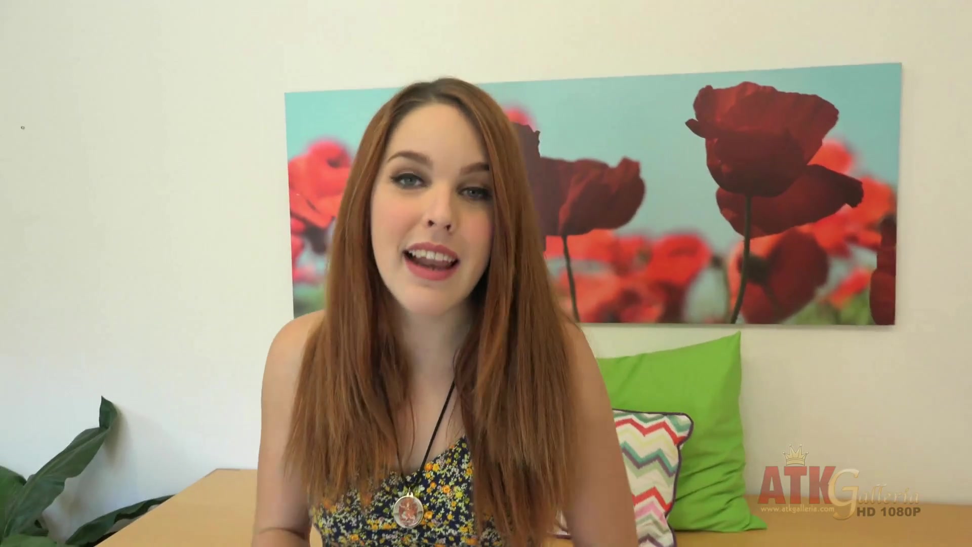 Hot redhead Aarmana Miller touches herself