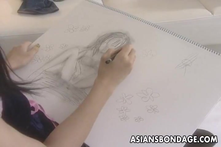 Cute Japanese lesbians enjoy some kinky light bondage