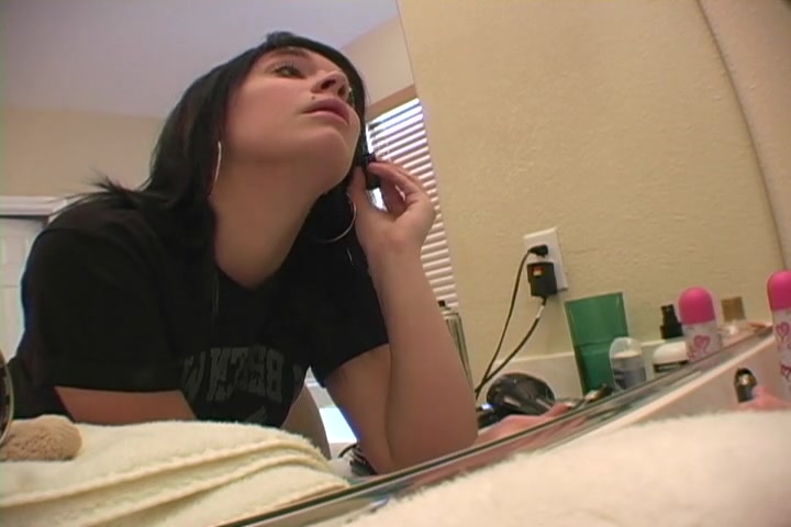 Showing my pretty teen 18+ face while making up my hair