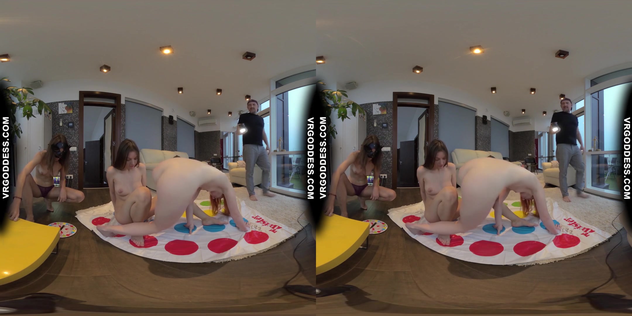 Naked Twister Playing Rebeka Ruby With Ginger Spinner Riki