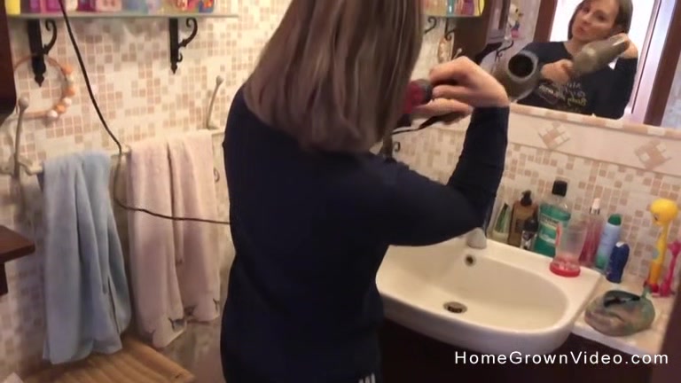 Busty wife gets bent over and fucked by a big cock