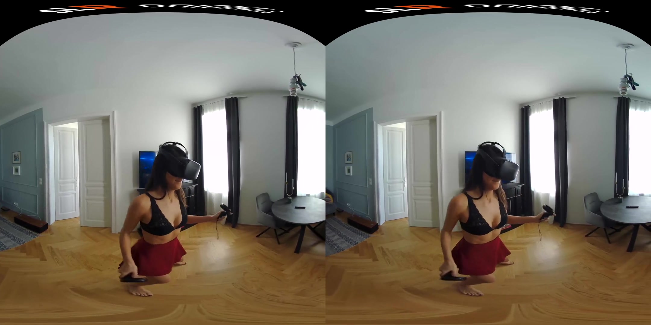 Carolina Abril Enjoying Beatsaber in VR - SexLikeReal