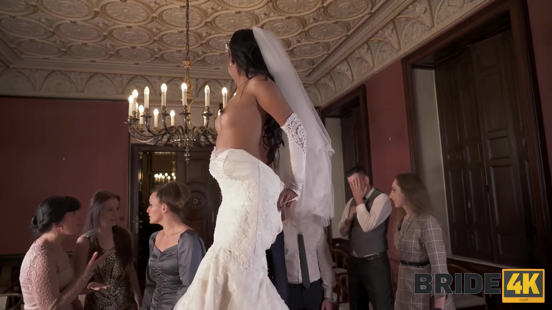 BRIDE4K. Couple starts fucking in front of the guests after wedding ceremony