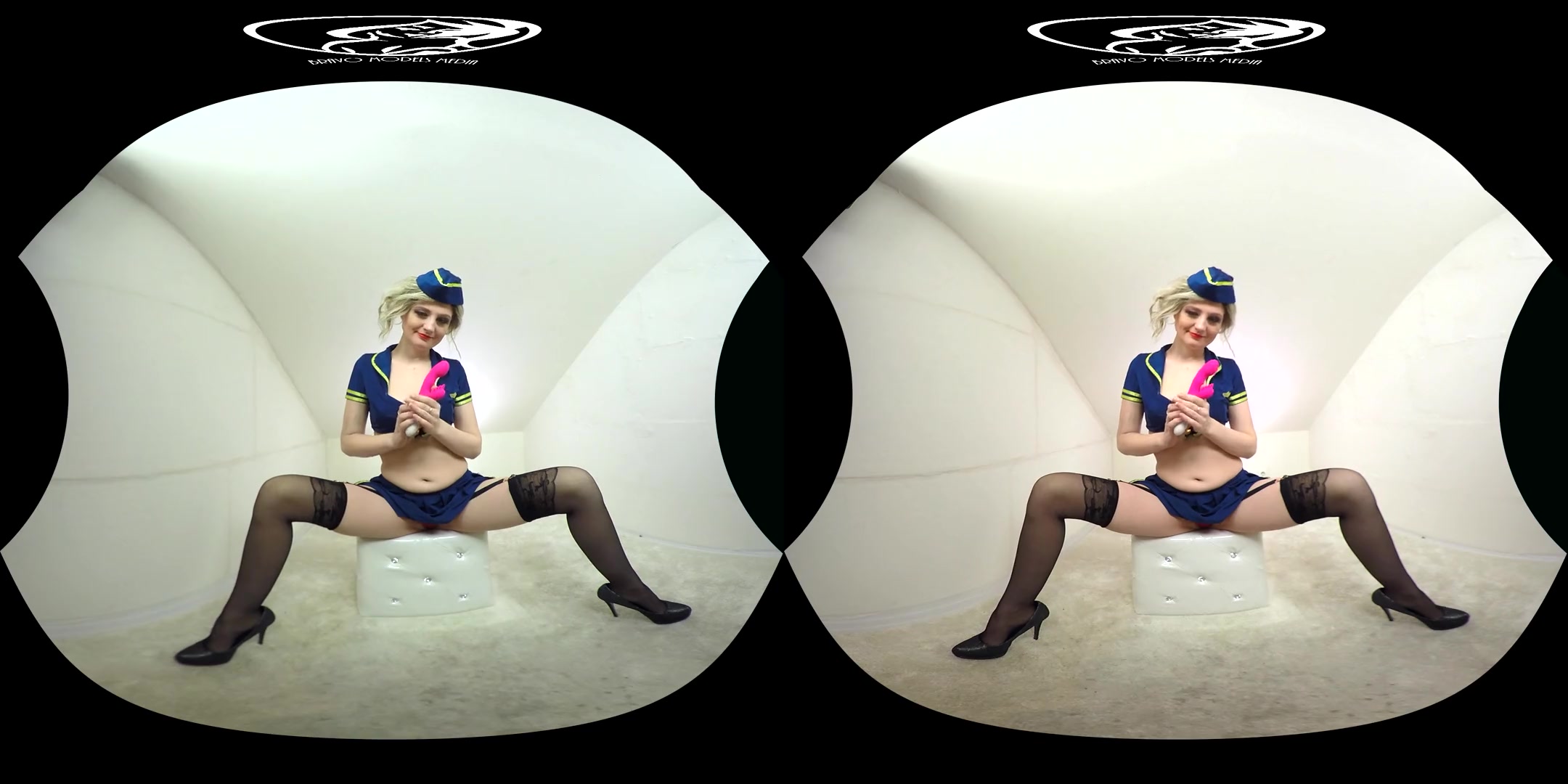 Lena Art Naughty Flight Attendant - Blonde Cosplay Toying