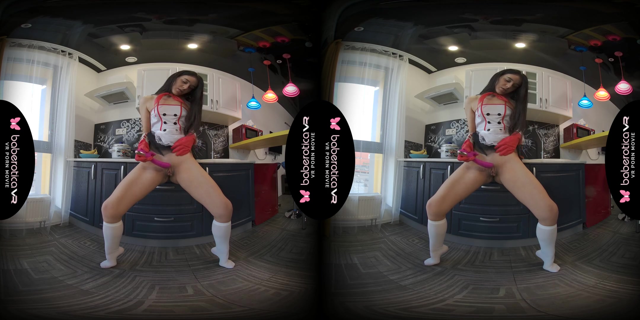 Angel Kriss Toy Fucks in The Kitchen - Sexy Brunette Amateur Solo