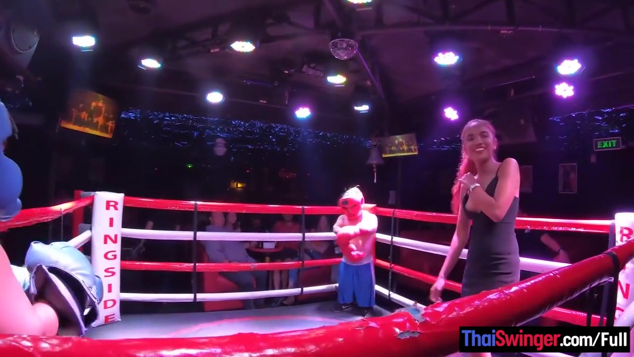 Thai Ring Girl Refereed Two Midgets Fighting And Got A Big Cock Afterwards