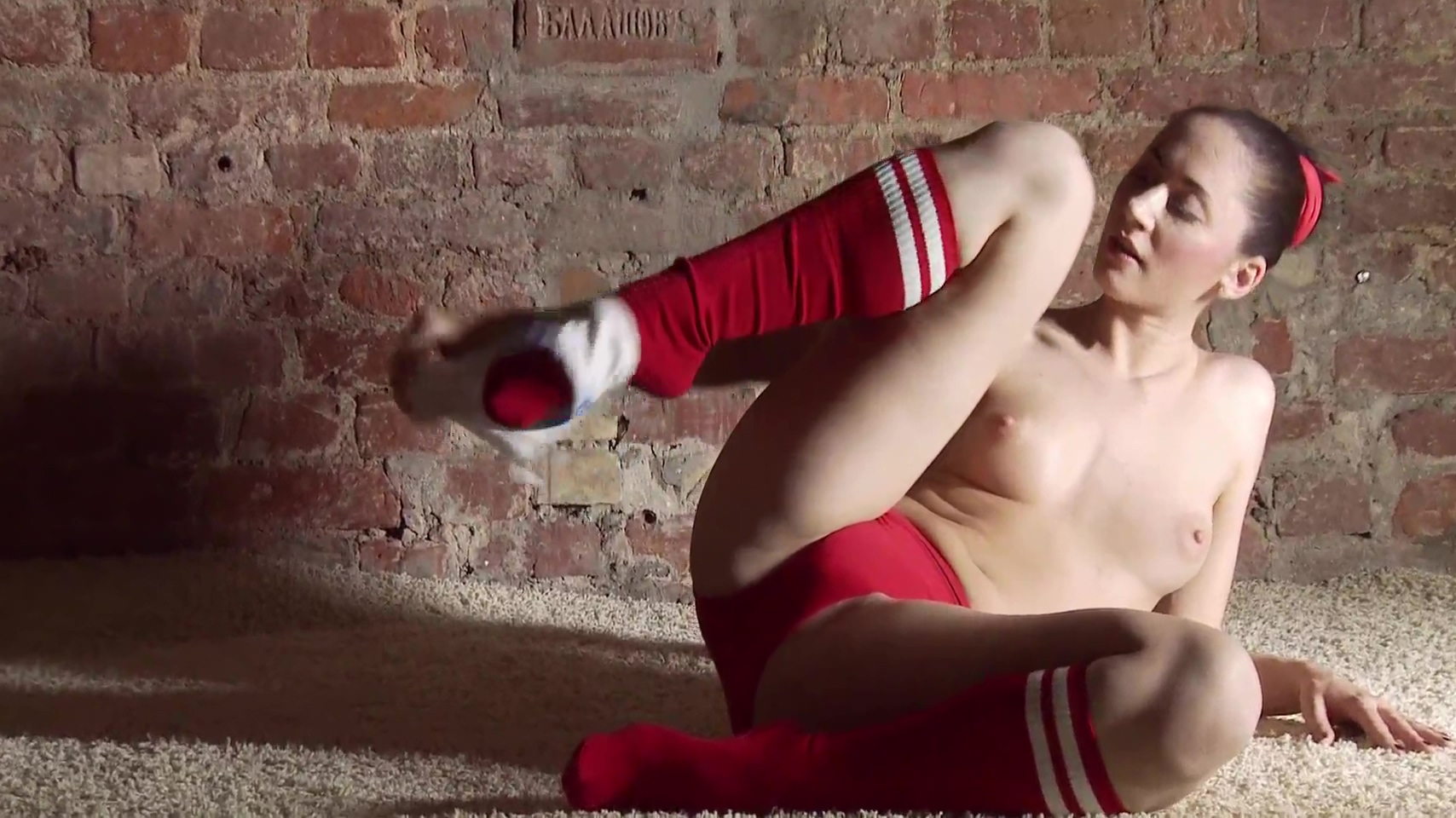 Hairy Teen 18+ In Red Stockings 8 Min