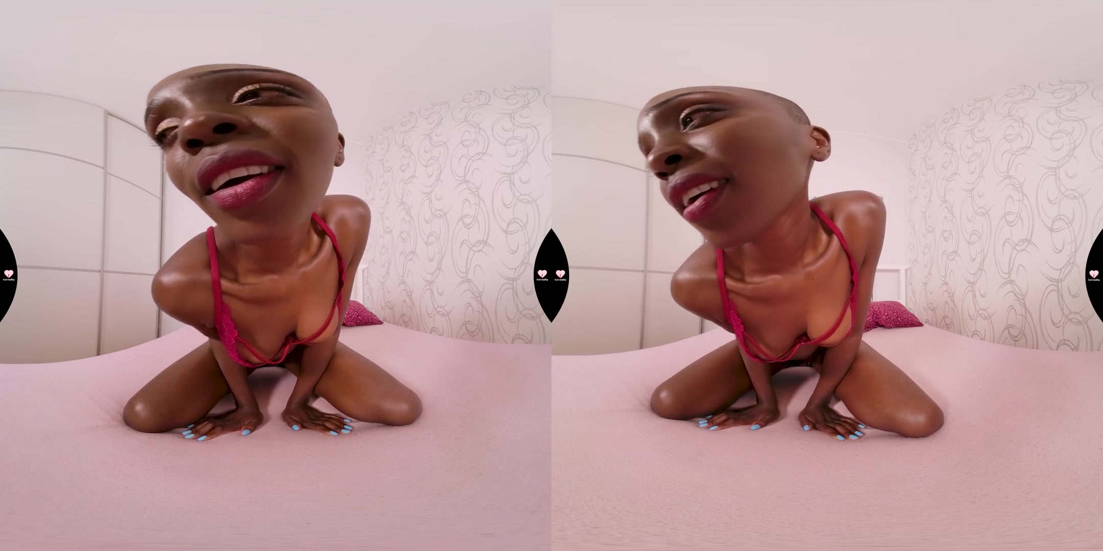 Sexy Bold Ebony Girl on the Bed