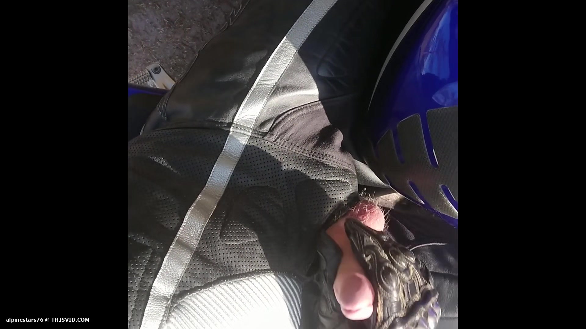 Biker jerking in the forest