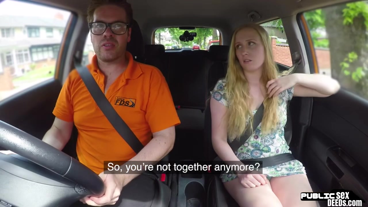 Car instructor fills her pussy with cock in POV car fuck