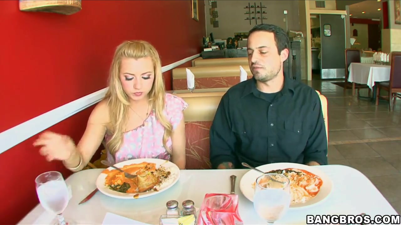 Pale blonde babe Lexi Belle has fun with her boy