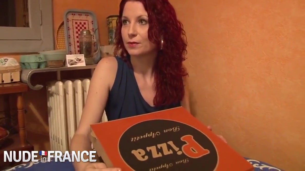 Slutty French Redhead Delivers Pizza And Pussy
