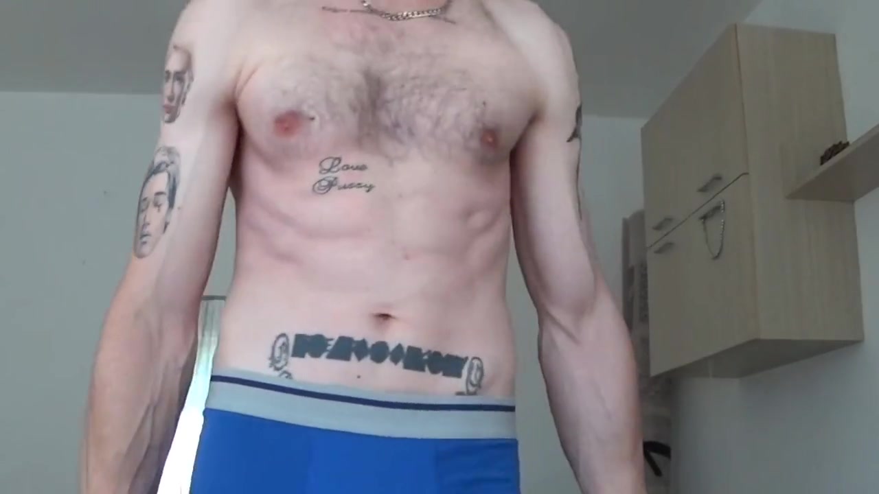 Working Out, Muscles, Flexing, Lean Ripped Body, Hairy Chest, Nipples, Armpits