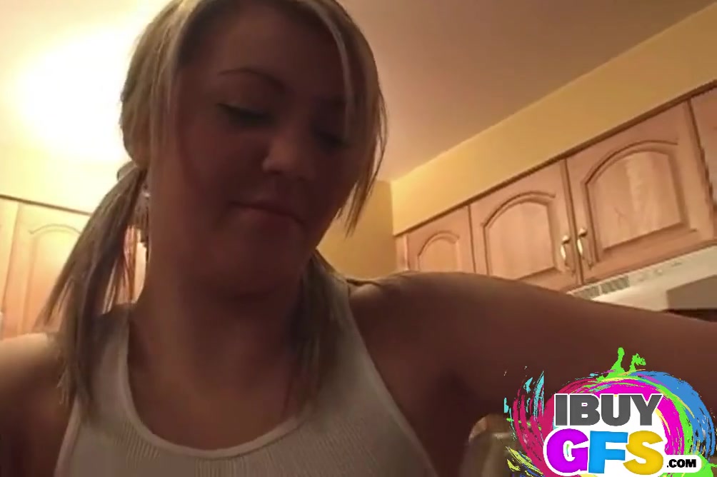Two Hot Blonde Playing Pussy With Chocolate