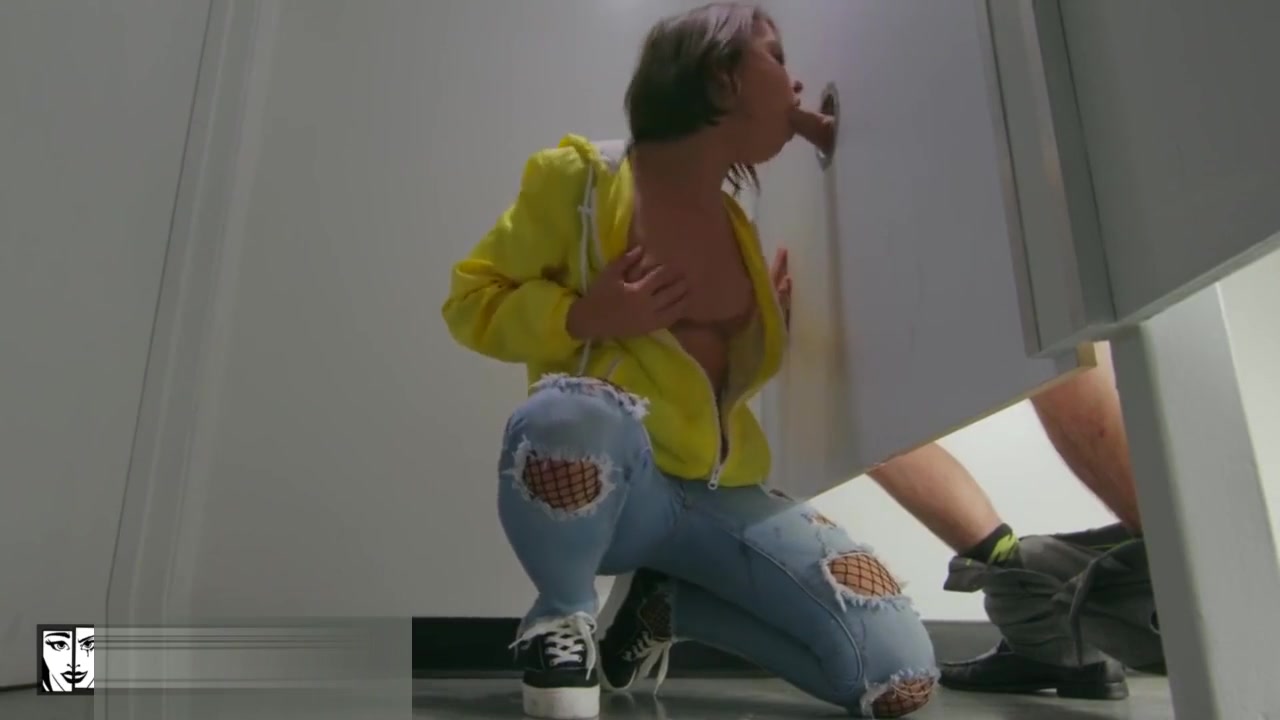 Look At Her Now - gloryhole slut Adriana Chechik suck in bathroom