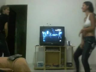 Two Brazilian girls fooling around on web camera