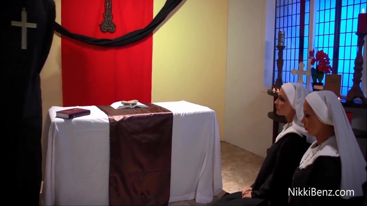 Nun 3some Big Cock & Scissoring Action!! - Mick Blue, Jessica Jaymes And Nikki Benz