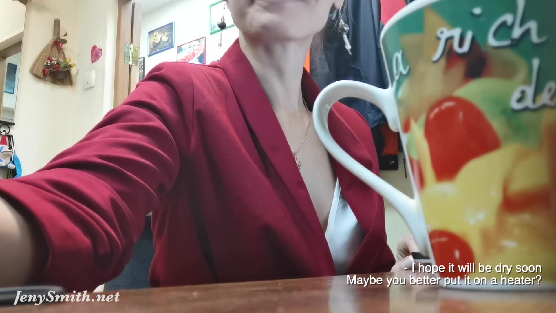 I've got a job. Jeny Smith gets naked at her new job