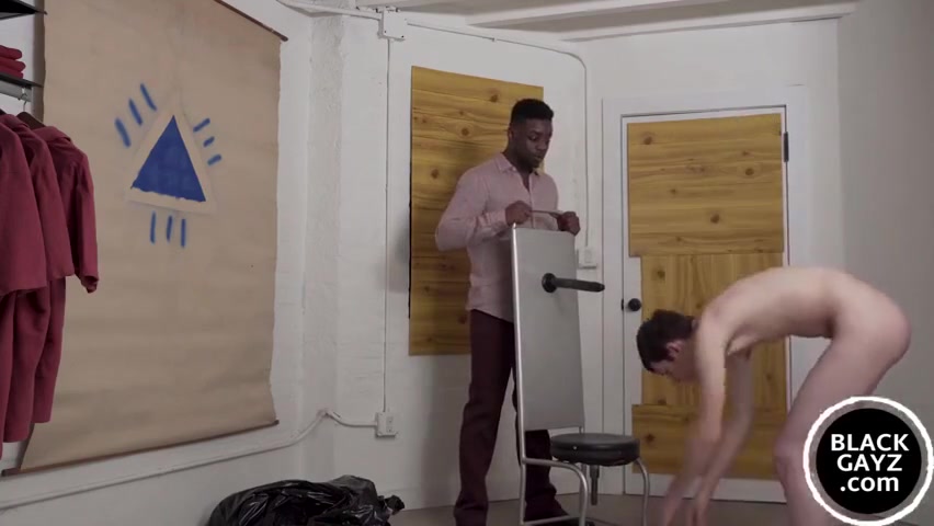 Black Hunk Teaches Twink To Choke On A Big Black Dildo