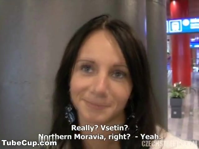 Pretty Czech babe Martina sucks and fucks in the open