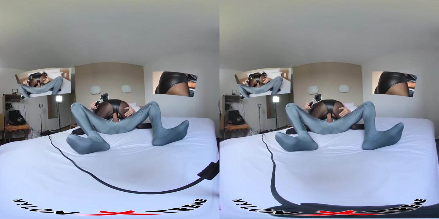 Nora Fox Leotard and Black Pantyhose - NylonXtreme