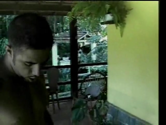 Oral caress with a blond Tgirl in a porch