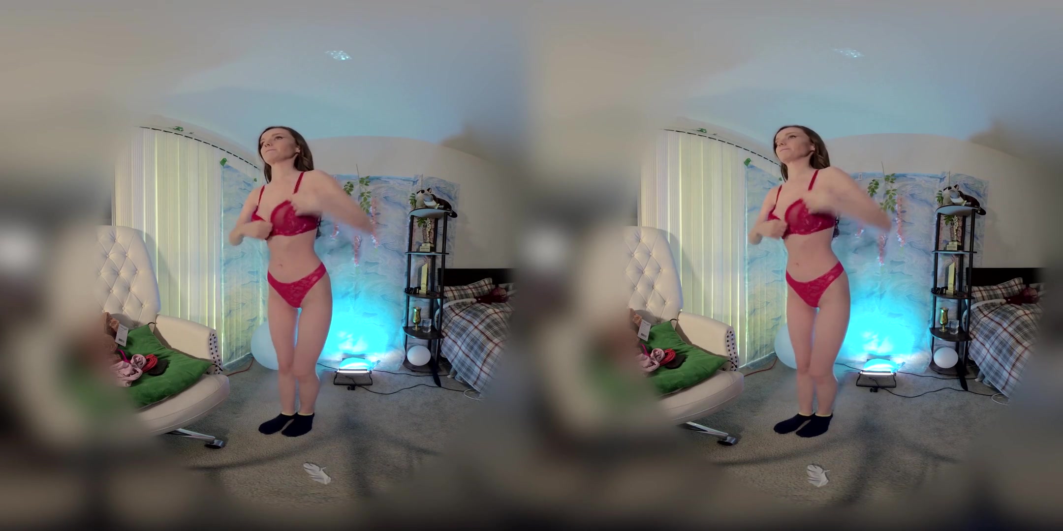 Lingerie Haul - Amateur Brunette Modeling Sexy Lingerie for You in VR