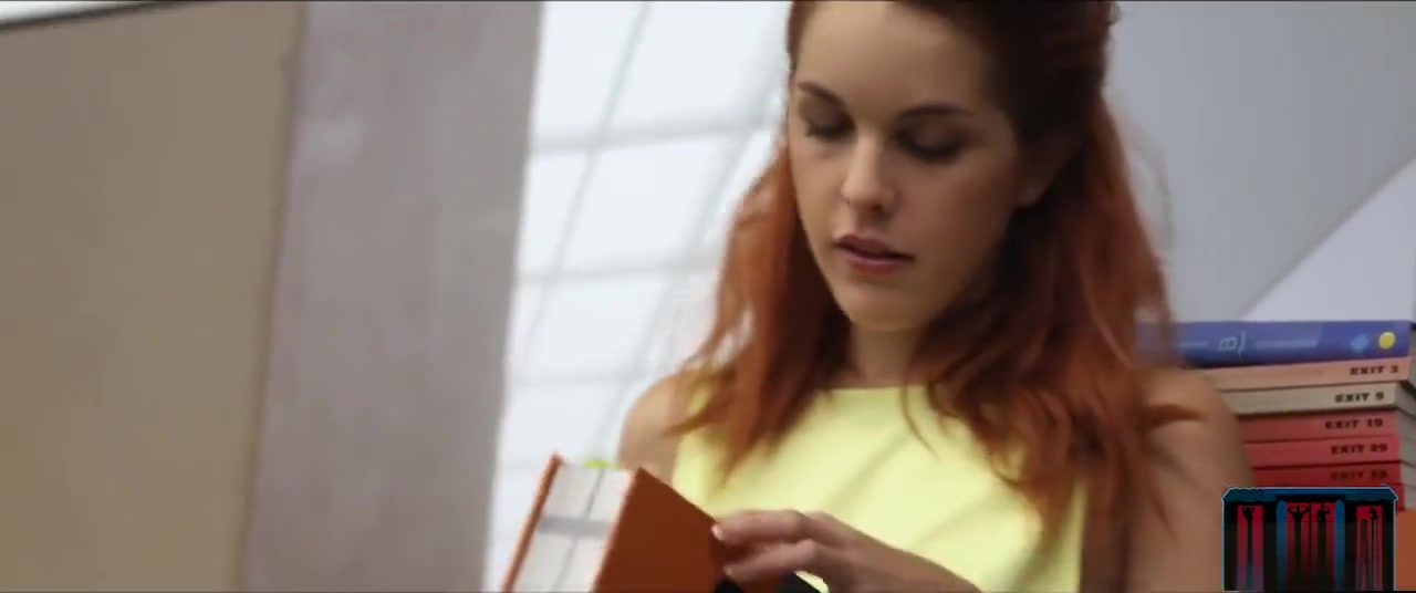 Redhead college student 18+ study room fuck with a guy