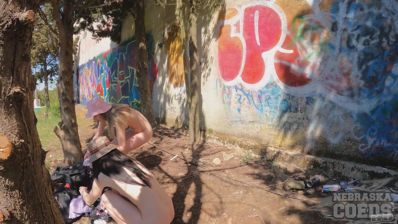 Josie Matty On Vacation Risky Public Nude Spray Painting Graffiti Art While Dancing