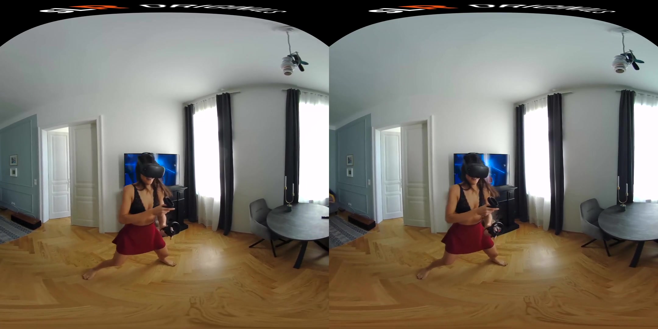 Carolina Abril Enjoying Beatsaber in VR - SexLikeReal