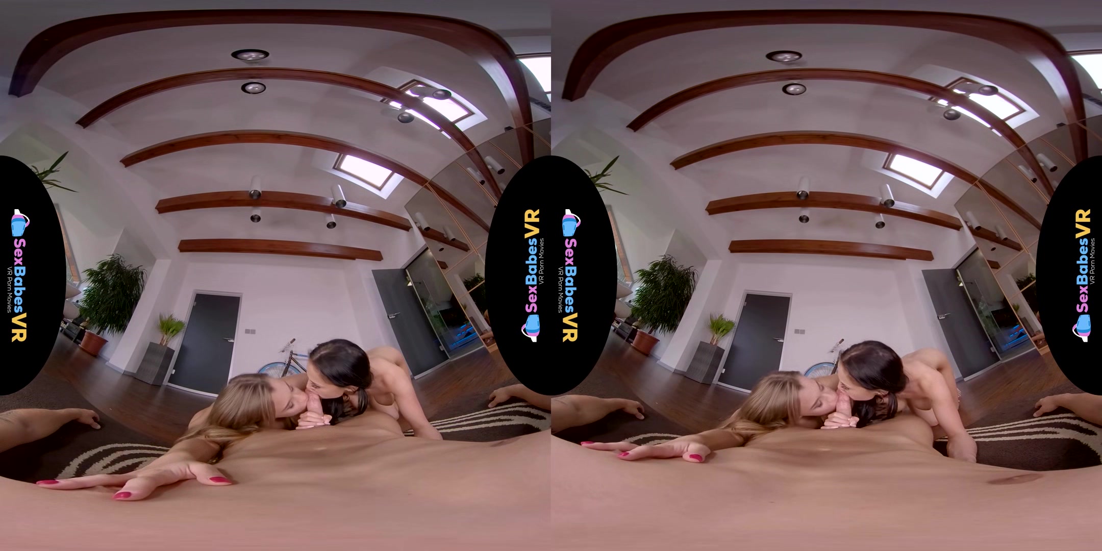 Threes Company; Big Tits Brunette Pornstar Threesome Double Blowjob Virtual Girlfriend Hd Vr