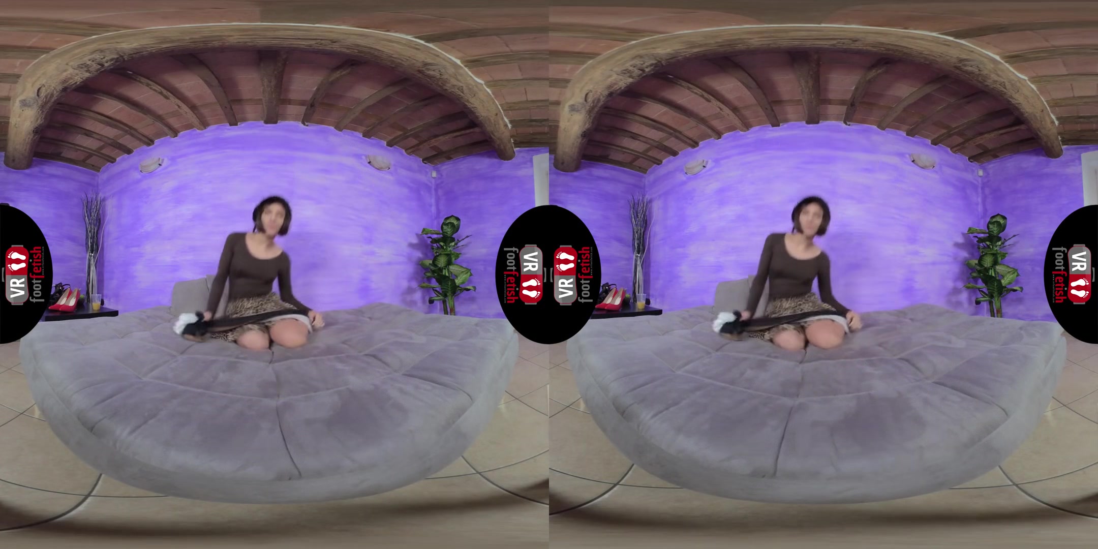 Dazzlingly Beautiful Aradia Tries On Different Pairs Of Hold-Ups - Virtual Reality Foot Fetish Close-Up