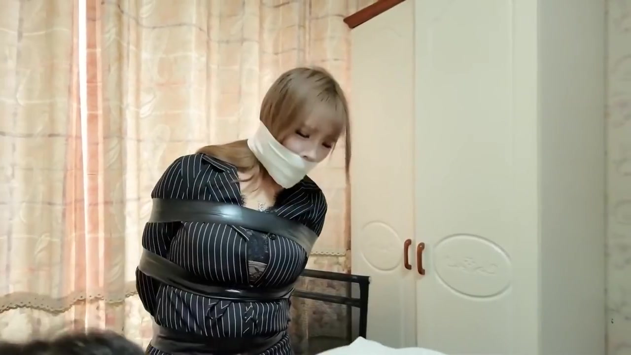 Office Beauty. Tape-bound Spanking Punishment